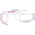 vidaXL Table basse Chêne noir 150 x 50 x 35 cm Bois d'ingénierie