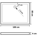 vidaXL Receveur de douche rectangulaire ABS 80x100 cm
