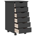 vidaXL Armoire roulante avec tiroirs MOSS gris bois de pin solide