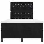 Lit à ressorts vidaXL avec matelas Noir 120x200 cm Velours