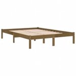 vidaXL Cadre de lit sans matelas marron miel 200x200 cm bois massif