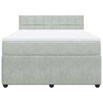 vidaXL Sommier à lattes de lit et matelas Gris clair 140x200cm Velours