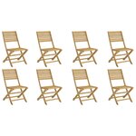 vidaXL Chaises pliables de jardin lot de 8 bois massif d'acacia