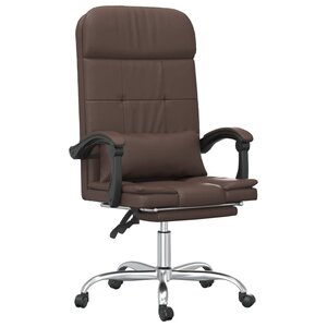 Fauteuil de massage inclinable de bureau informatique étude similicuir brun 02_0025409