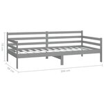 vidaXL Lit Gris Bois de pin massif 90x200 cm