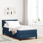 vidaXL Lit à ressorts avec matelas de - Bleu - 100 x 200 cm - Tissu