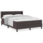 vidaXL Lit boxspring avec matelas Marron foncé 140 x 200 cm