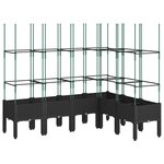 vidaXL Jardinière avec treillis noir 160x120x142 5 cm PP