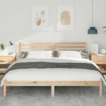 vidaXL Cadre de lit Marron 200 x 200 cm Bois massif en pin