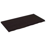 vidaXL Dessus de table marron foncé bois chêne massif traité