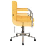 vidaXL Chaise pivotante de bureau Jaune moutarde Tissu