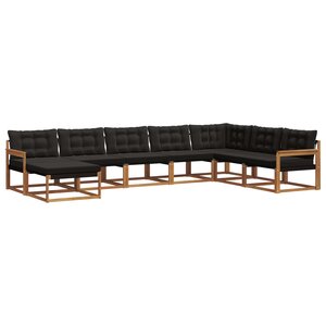 vidaXL Ensemble de canapés d'extérieur 8 pc Naturel et Noir