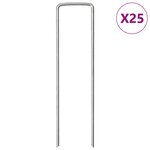vidaXL Piquets de sol en forme de U 25 Pièces 15x3 5 cm acier galvanisé