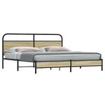vidaXL Cadre de lit en métal sans matelas chêne sonoma 180x200 cm