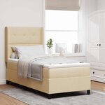 vidaXL Lit à ressorts avec matelas Crème 200 x 80 cm tissu