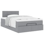 vidaXL Lit ottoman avec matelas gris clair 120x200 cm tissu