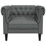 vidaXL Fauteuil Chesterfield Gris foncé 78.5 x 74.5 x 74.5 cm tissu