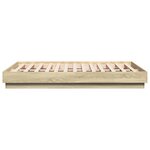 vidaXL Cadre de lit avec LED sans matelas chêne sonoma 120x190 cm