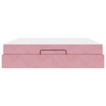 vidaXL Cadre de lit avec matelas avec matelas 2 Pièces Rose Velours