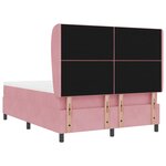 vidaXL Lit à ressorts avec un matelas rose en velours de 140 x 190 cm