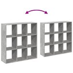 vidaXL Étagère séparatrice de pièce gris béton 102x29x103 5 cm
