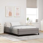 vidaXL Lit à ressorts avec matelas Taupe 140 x 190 cm tissu