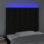 vidaXL Tête de lit à LED Noir 100x5x118/128 cm Tissu