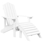 vidaXL Chaises de jardin Adirondack repose-pied table PEHD Blanc