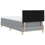 vidaXL Lit à ressort avec matelas gris clair 100x200 cm en tissu