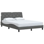 vidaXL Cadre de lit sans matelas gris foncé 140x190 cm tissu