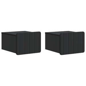 vidaXL Cabinet de chevet mural 2 pc Noir 33 x 34 5 x 24 cm