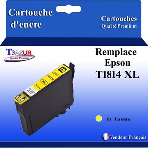 T3AZUR- Cartouche Compatible avec Epson 18XL 18 XL remplace Expression Home XP-205 XP-215 XP-305 XP-312 XP-315 XP-322 XP-325 XP-405 XP-412 XP-415 XP-422 XP-425 Jaune