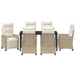 vidaXL Ensemble de jardin 7 pièces Beige Poly Rattan