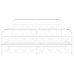 vidaXL Cadre de lit métal sans matelas et pied de lit blanc 180x200 cm