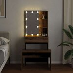 vidaXL Ensemble de coiffeuse avec LED chêne artisanal bois ingénierie