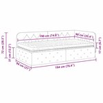 vidaXL Cadre de lit d'angle Noir 90 x 190 cm Velours