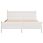 vidaXL Cadre de lit sans matelas blanc 135x190 cm bois de pin massif