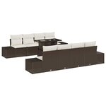 vidaXL Ensemble de canapé de jardin 9 Pièces Marron et Crème polyrotin