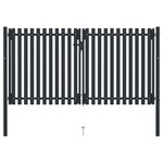 vidaXL Portail de clôture à double porte Acier 306x220 cm Anthracite