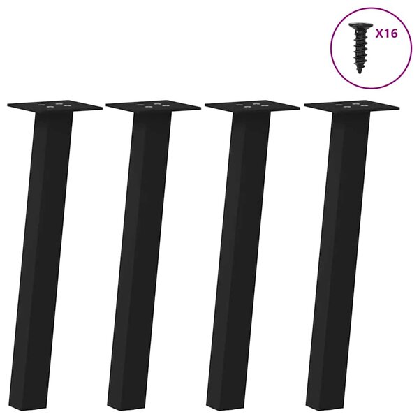 vidaXL Pieds de table basse 4 pièces Noir 30 cm Acier