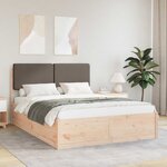 vidaXL Cadre de lit avec tête de lit rembourrée Taupe 160 x 200 cm
