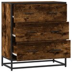 vidaXL Buffet chêne fumé 68x35x76 cm bois d'ingénierie et métal