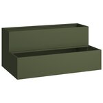 vidaXL jardinière jardin 2 niveaux 100x60x45 cm Olive Acier