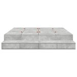 vidaXL Cadre de lit avec rangement Gris béton 236.5 x 200 x 31.5 cm