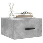 vidaXL Table de chevet murale gris béton 35x35x20 cm