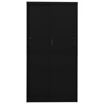 Armoire de bureau moderne avec porte coulissante 90 x 40 x 180 cm capacité de charge élevée en acier noir 02_0046820