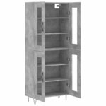 vidaXL Buffet haut Gris béton 69 5x34x180 cm Bois d'ingénierie