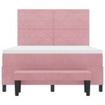 vidaXL Lit Box Spring avec Matelas & Banc Rose 160x200 cm Velours