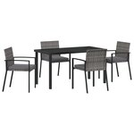 vidaXL Ensemble de jardin 5 pièces Gris Rattan synthétique