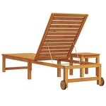 vidaXL Chaise longue avec table en bois massif d'acacia